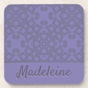 Personalised lavender pattern coaster