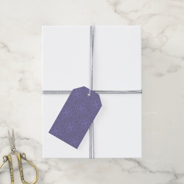 Personalised lavender pattern gift tags (With Twine)