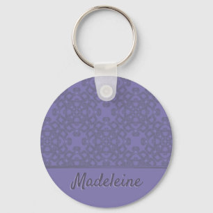 Personalised lavender pattern key ring