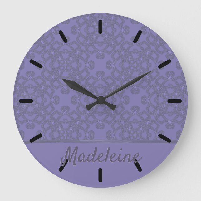 Personalised lavender pattern large clock (Front)