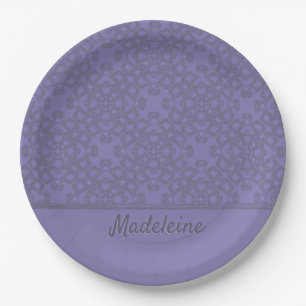 Personalised lavender pattern paper plate