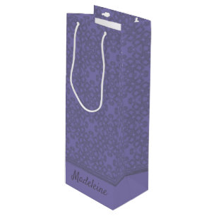 Personalised lavender pattern wine gift bag