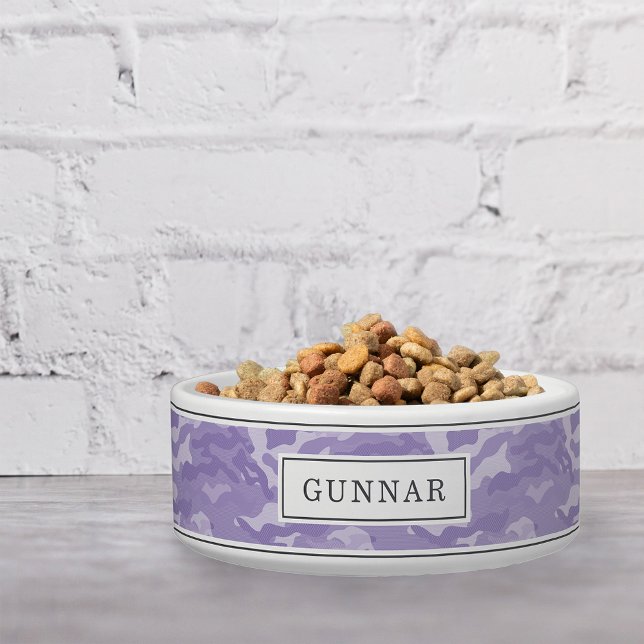 Personalised Lavender Purple Camo Pattern Pet Bowl (Creator Uploaded)