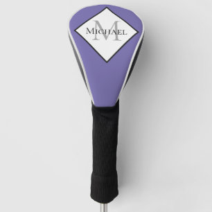 Personalised Lavender Purple Modern Monogram Name Golf Head Cover