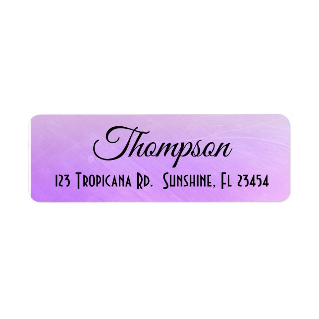 Personalised Lavender Purple Return Address Label (Front)