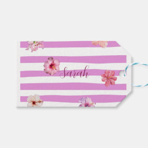 Personalised Lavender Watercolor Floral notebook Gift Tags