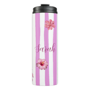 Personalised Lavender Watercolor Floral notebook Thermal Tumbler