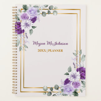 Personalised Lavender Watercolor Floral Planner
