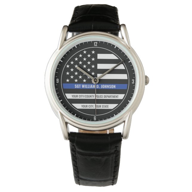 Personalised Law Enforcement NAME Police Officer Watch (Front)