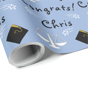 personalised law school grad gift wrapping paper