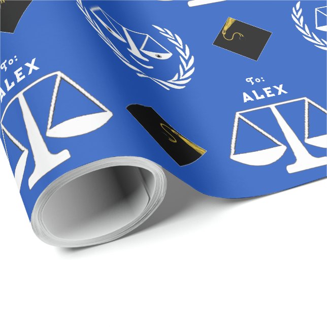Personalised Law School Grad Gift Wrapping Paper (Roll Corner)