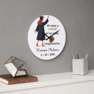 Personalised law school graduation large clock