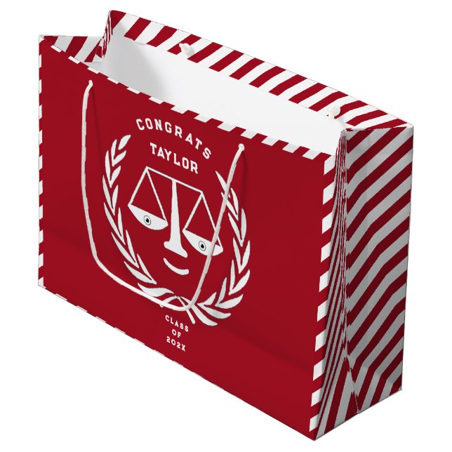 Personalised Law School Graduation Large Gift Bag (Front Angled)