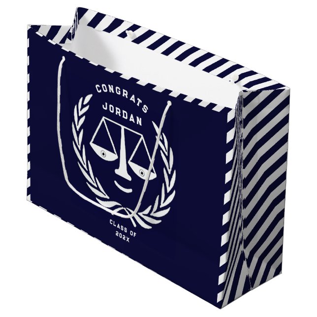 Personalised Law School Graduation Large Gift Bag (Front Angled)