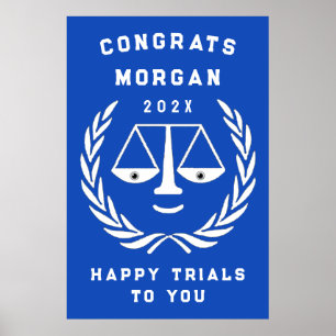 Personalised Law School Graduation Party Poster