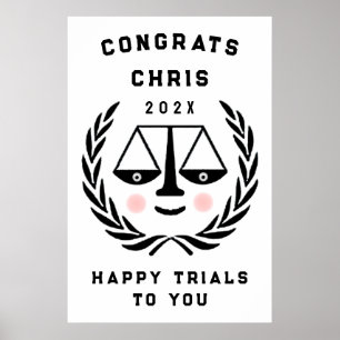 Personalised Law School Graduation Party Poster