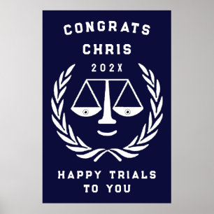 Personalised Law School Graduation Party Poster