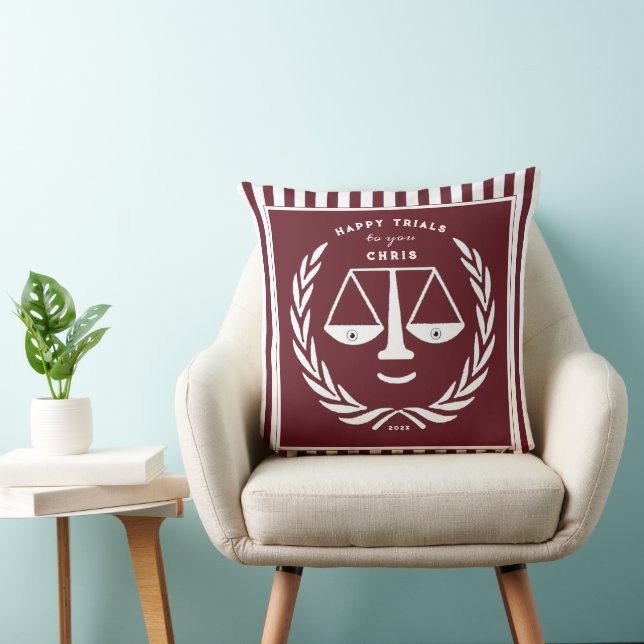 Personalised Law School Graduation Throw Pillow (Chair)