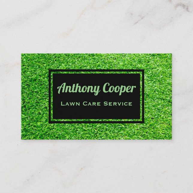 Personalised Lawn care gardening services Business Card (Front)