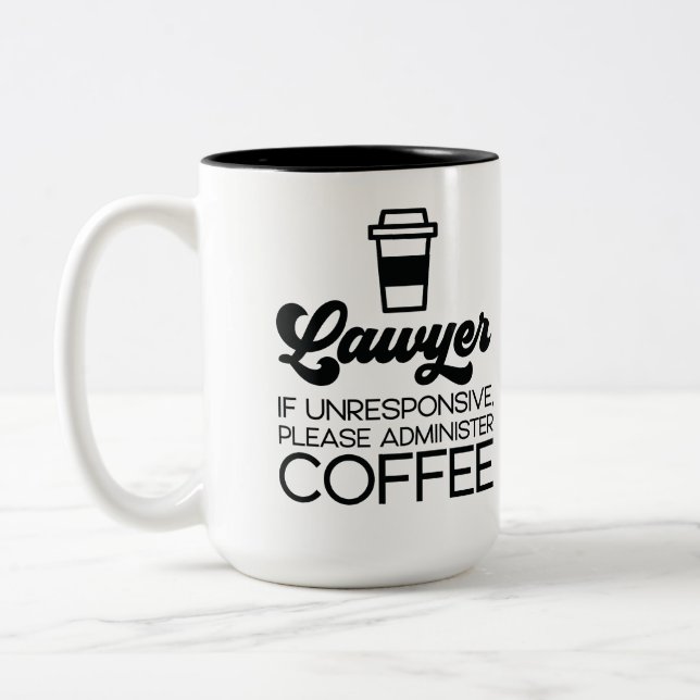 Personalised Lawyer & Coffee Gift Two-Tone Coffee Mug (Left)