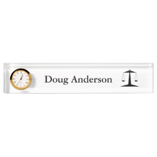 Personalised Lawyer Nameplate w/Clock