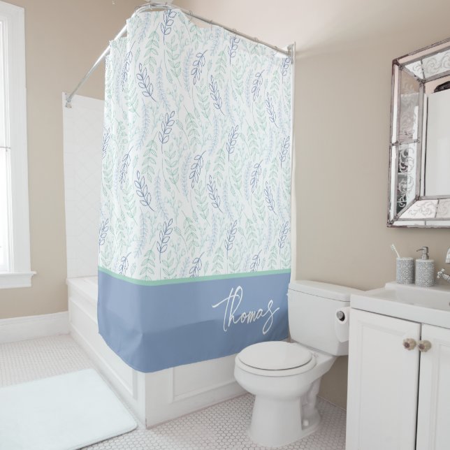 Personalised Leaf Shower Curtain (In Situ)