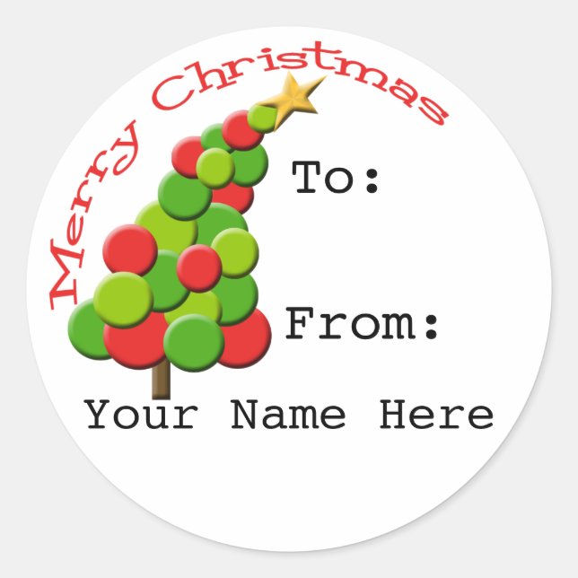 Personalised Leaning Tree Gift Tag Stickers (Front)
