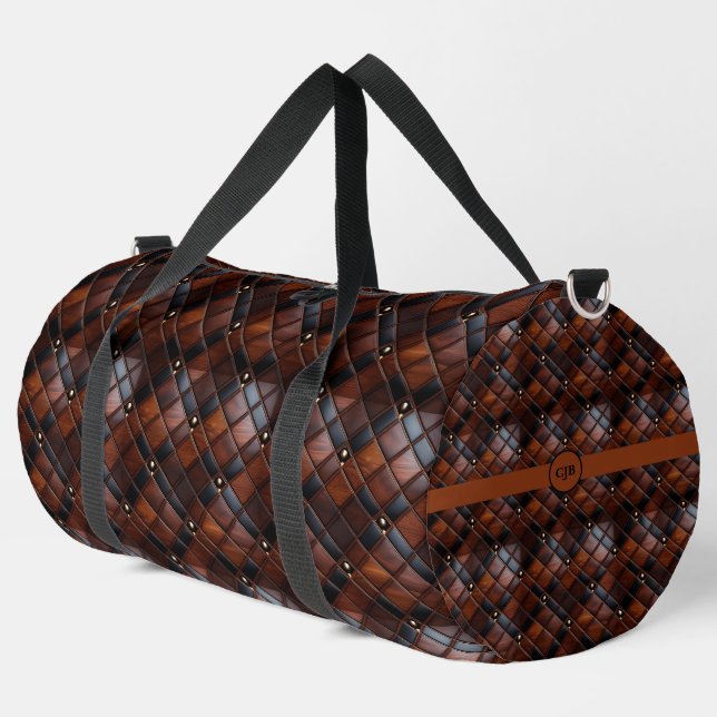 Personalised Leather Look Duffel Bag (Left Corner)