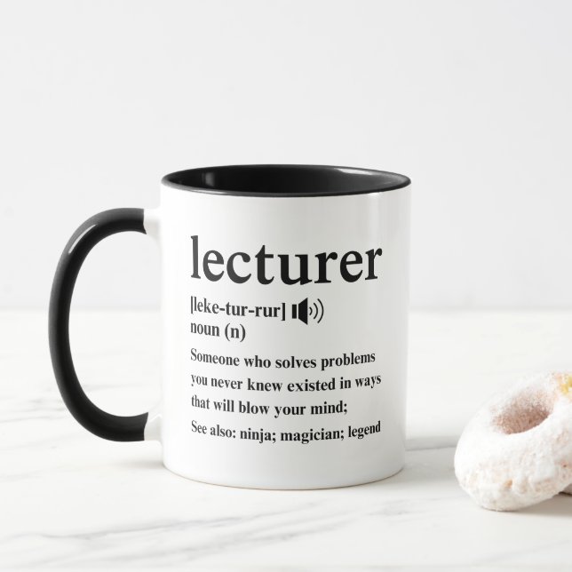 Personalised Lecturer Definition Mug (With Donut)