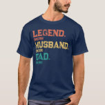 Personalised Legend Husband Dad - Custom Dates T-Shirt<br><div class="desc">Elevate your husband and dad to legendary status with our 'Legend Husband Dad' design, made exclusively yours with custom important dates in his life. This personalised tribute celebrates the exceptional qualities that make him legendary in every role. Whether it's his unwavering love, guidance, or moments of pure joy, this customised...</div>
