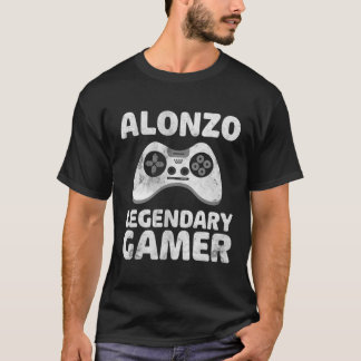 Personalised Legendary Gamer Alonzo Name Video Gam T-Shirt
