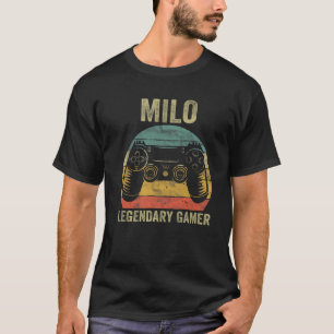 Personalised Legendary Gamer Milo Name Video Gamer T-Shirt