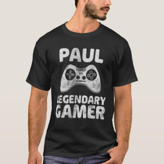 Personalised Legendary Gamer Paul Name Video Gamer T-Shirt