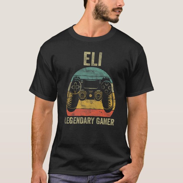 Personalised Legendary Gamer Shirt Eli Name Video  (Front)