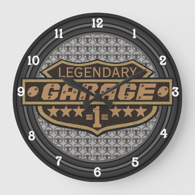 Personalised Legendary Garage Large Clock (Front)
