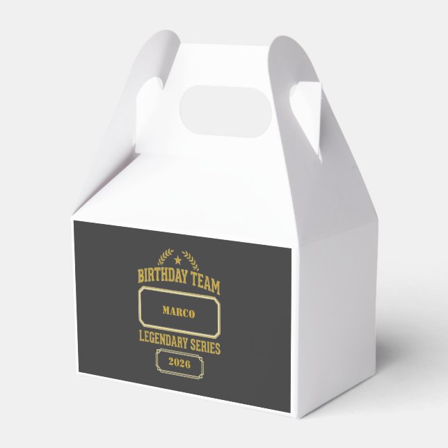 Personalised Legendary Series Gold  Birthday Favour Box (Front Side)