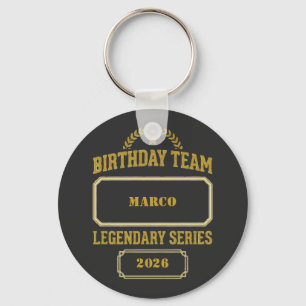 Personalised Legendary Series Gold Birthday Key Ring