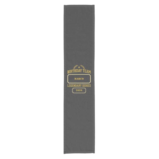 Personalised Legendary Series Gold  Birthday Short Table Runner (Front)