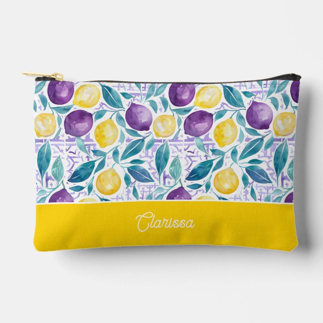 Personalised Lemon Accessory Pouch (Front)