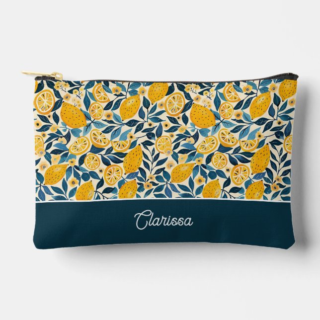 Personalised Lemon Accessory Pouch (Front)