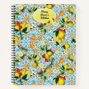 Personalised Lemon Baking Recipes Monogrammed Notebook