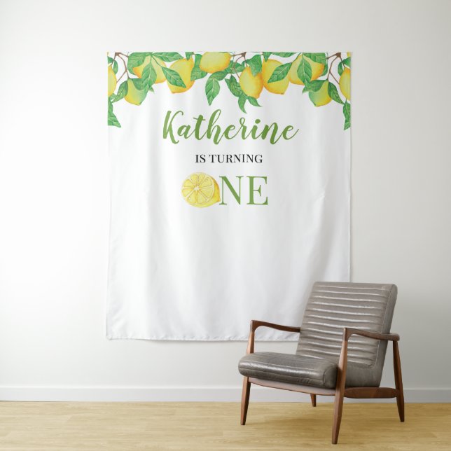 Personalised Lemon Birthday Tapestry (In Situ)