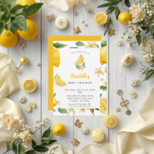 Personalised Lemon Citrus Baby Shower Invitation
