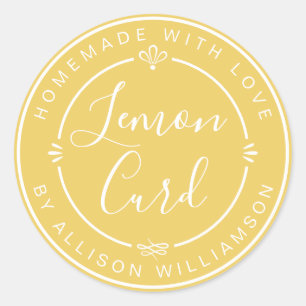 Personalised Lemon Curd Homemade With Love Classic Round Sticker