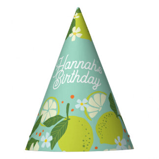 Personalised Lemon Floral Birthday Party Hat