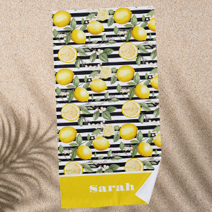 Personalised Lemon Fruit Beach Towel