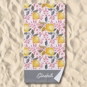Personalised Lemon Fruit Beach Towel