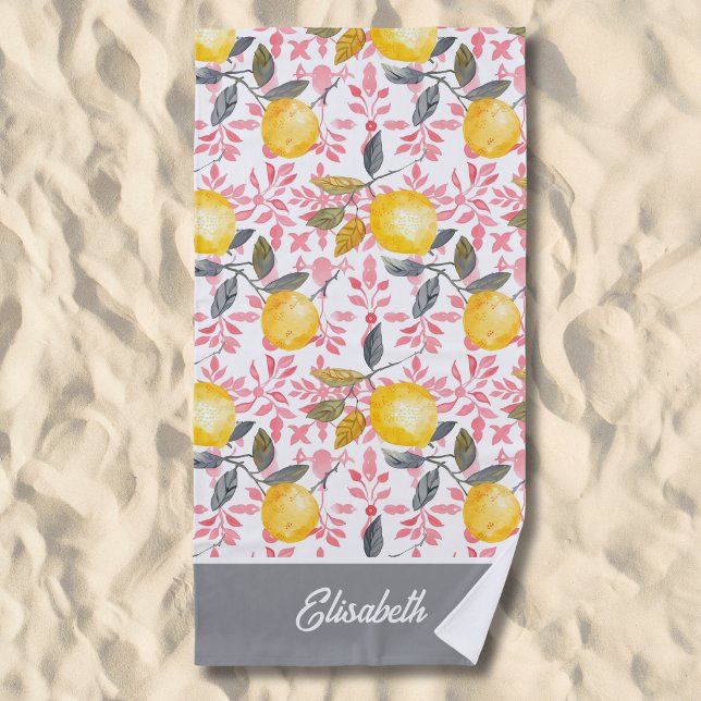 Personalised Lemon Fruit Beach Towel (Creator Uploaded)