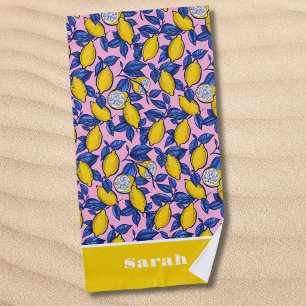 Personalised Lemon Fruit Beach Towel