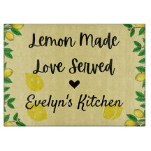 Personalised Lemon Glass Cutting Board